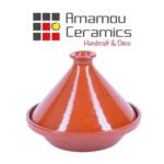 Tajine Marocain tradition rond avec couvercle en Céramique émaillée  "pâte à feu" PM – Image 2