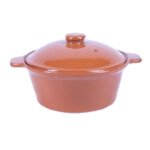 Cocotte tradition ronde évasé en Céramique émaillée  "pâte à feu" GM