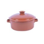 Cocotte ronde tradition avec couvercle en Céramique émaillée  "pâte à feu" MM