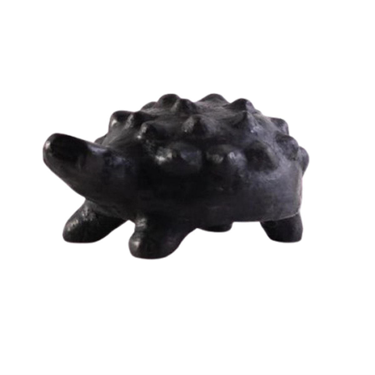 HKJ 1321 Collection Héritage Khalti Jomaa - Sculpture de tortue avec des boules en relief en terre cuite en noir en Poterie de sejnane – Image 1
