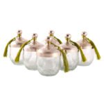 Coffret de 6 verrines rustique MM en verre soufflé craquelé fait à la main