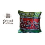 Coussin carrée haut de gamme en tissu coton wax de qualité supérieur coloré motif wax – Image 2