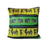 Coussin carrée haut de gamme en tissu coton wax de qualité supérieur coloré motif wax