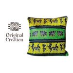 Coussin carrée haut de gamme en tissu coton wax de qualité supérieur coloré motif wax – Image 3