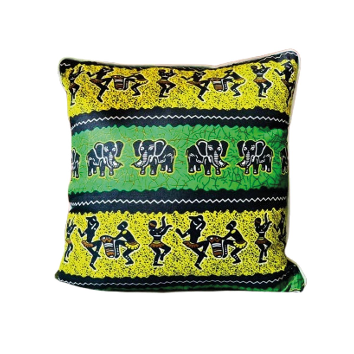 OCS 6018 Coussin carrée haut de gamme en tissu coton wax de qualité supérieur coloré motif wax – Image 1