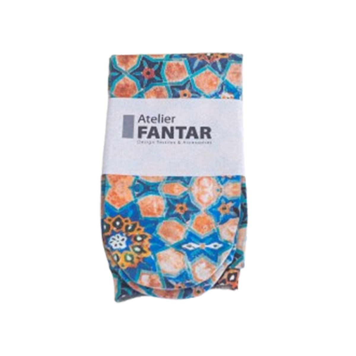 5 Chaussettes Artisanales Blue Mirage haut de gamme en Tissu Imprimé signée Atelier Fantar – Image 1