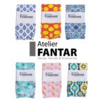 Chaussettes Artisanales Turquoise Azur haut de gamme en Tissu Imprimé signée Atelier Fantar – Image 3