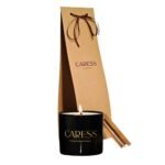 Bougie parfumées Caresse Professional bouquets fleuris Sublime Vanille! 100% fabrication artisanale Flacon en noir – Image 2