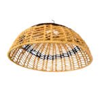 Suspension luminaire organique à lumière tamisé design cloche tressée à la main  en fibre naturelle