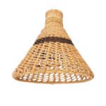 Suspension luminaire organique à lumière tamisé design cloche tressée à la main  en fibre de palmier naturelle