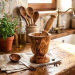 Mortier classique haut gamme PM en Bois d'olivier TOP1016 – Image 2