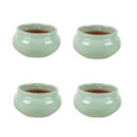 Ensemble de 4 Mini Pot en céramique émaillé esprit vintage design Classique T 1
