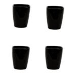 Ensemble de 4 Pot en céramique émaillé esprit vintage design conique carré T 1