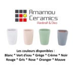 Ensemble de 4 Pot en céramique émaillé esprit vintage design conique carré T 1 – Image 3