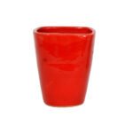 Pot en céramique émaillé esprit vintage design conique carré T 2