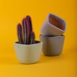 Ensemble de 4 Pot en céramique émaillé esprit vintage design carré T 1 – Image 2
