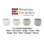 Ensemble de 2 Pot en céramique émaillé esprit vintage design carré T 2 – Image 3