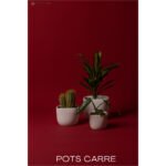 Ensemble de 4 Pot en céramique émaillé esprit vintage design carré T 1 – Image 4