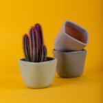 Pot en céramique émaillé esprit vintage design carré T 3 – Image 2