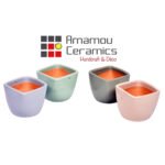 Pot en céramique émaillé esprit vintage design carré T 3 – Image 5