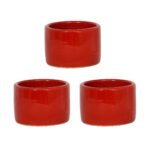 Ensemble de 3 Pot en céramique émaillé esprit vintage design Cylindrique T 1