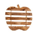 Dessous de plat en forme de Pomme en Bois d'Olivier fait main GM