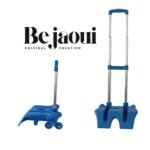Chariot à leviers de nouvelle génération haut de gamme en bleu Chariot à Sac à Dos et Cartable en Alliage d'Aluminium - Trolley Pliable 6 Roues 360° pour Enfants, Adolescents et Adultes - Idéal pour l'École et les Voyages – Image 2