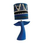 Lampe à poser abat-jour de haute gamme en wax pied figurines en céramique de la Collection Océan N°1