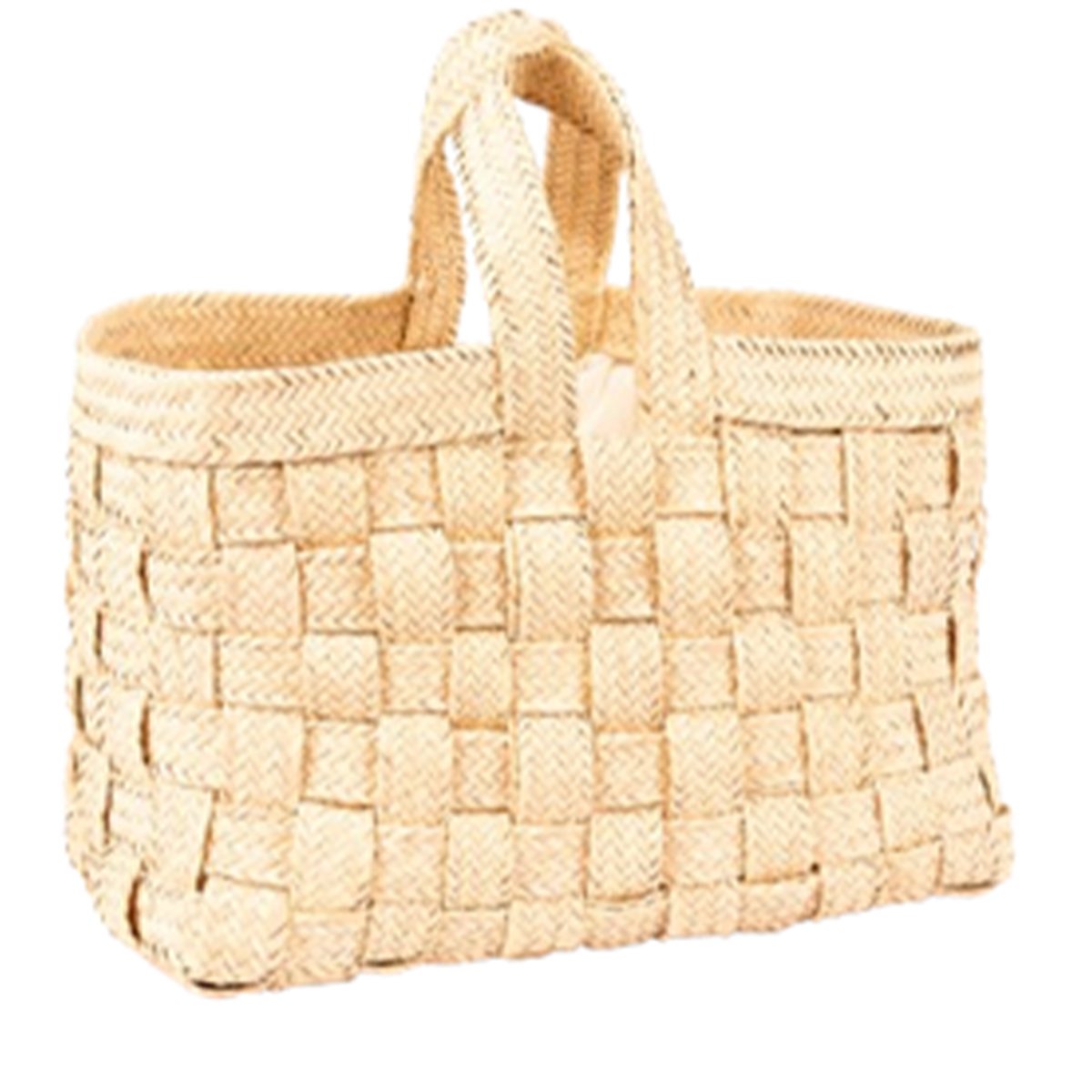 MHN 6499 Sac fashion haute gamme design vintage en tresses croisée couleur naturel avec deux poignées fabrication artisanal GM – Image 1