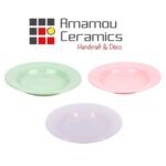 Assiette creuse Vert d’eau haute de gamme en fine céramique fait main Ø 22cm – Image 3