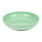 Assiette calotte Vert d’eau haute de gamme en fine céramique fait main Ø 25 cm