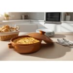 Fait-tout tradition rond avec couvercle en Céramique émaillée  "pâte à feu" MM – Image 2