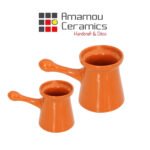 Duo Zazoua tradition rond avec couvercle en Céramique émaillée  "pâte à feu" GM + PM – Image 3