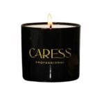 Bougie parfumée Caresse Professional bouquets fleuris Sublime Pêche! 100% fabrication artisanale Flacon en noir