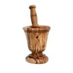 Ensemble de Mortier et Pilon haut gamme design classique en Bois d'Olivier fait main GM