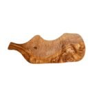 Grande Planche à viande courbée avec manche haut gamme design classique en Bois d'olivier fait main T3