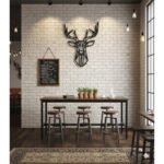 Tête de Cerf noir haut de gamme en bois du style origami géométrique fabrication artisanale – Image 2
