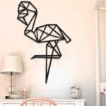Flaman Noir Tableau Mural haut de gamme en bois noir du style origami géométrique fabrication artisanale – Image 3