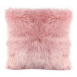 Coussin en fausse fourrure haut de gamme carrée en rose de qualité supérieure de style vintage