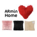 Coussin en fausse fourrure haut de gamme carrée en noir de qualité supérieure de style vintage – Image 3