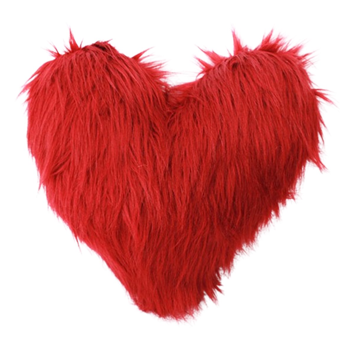 ARH 7234 Coussin en fausse fourrure haut de gamme design cœur en rouge de qualité supérieure de style vintage – Image 1