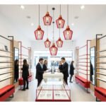 Suspension design Armin Home rouge en bois Suspension ajourée en lamelles de bois de style vintage fabrication artisanale T3 – Image 3