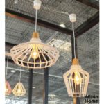 Suspension design Armin Home doré en bois Suspension ajourée en lamelles de bois de style vintage fabrication artisanale T4 – Image 2