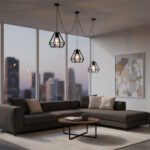 Suspension design Armin Home noir en bois Suspension ajourée en lamelles de bois de style vintage fabrication artisanale T1 – Image 4