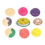 Dessous de plat D 23 rustique rond en couleur bleu tissé à la main en fibre naturelle de palmier – Image 2