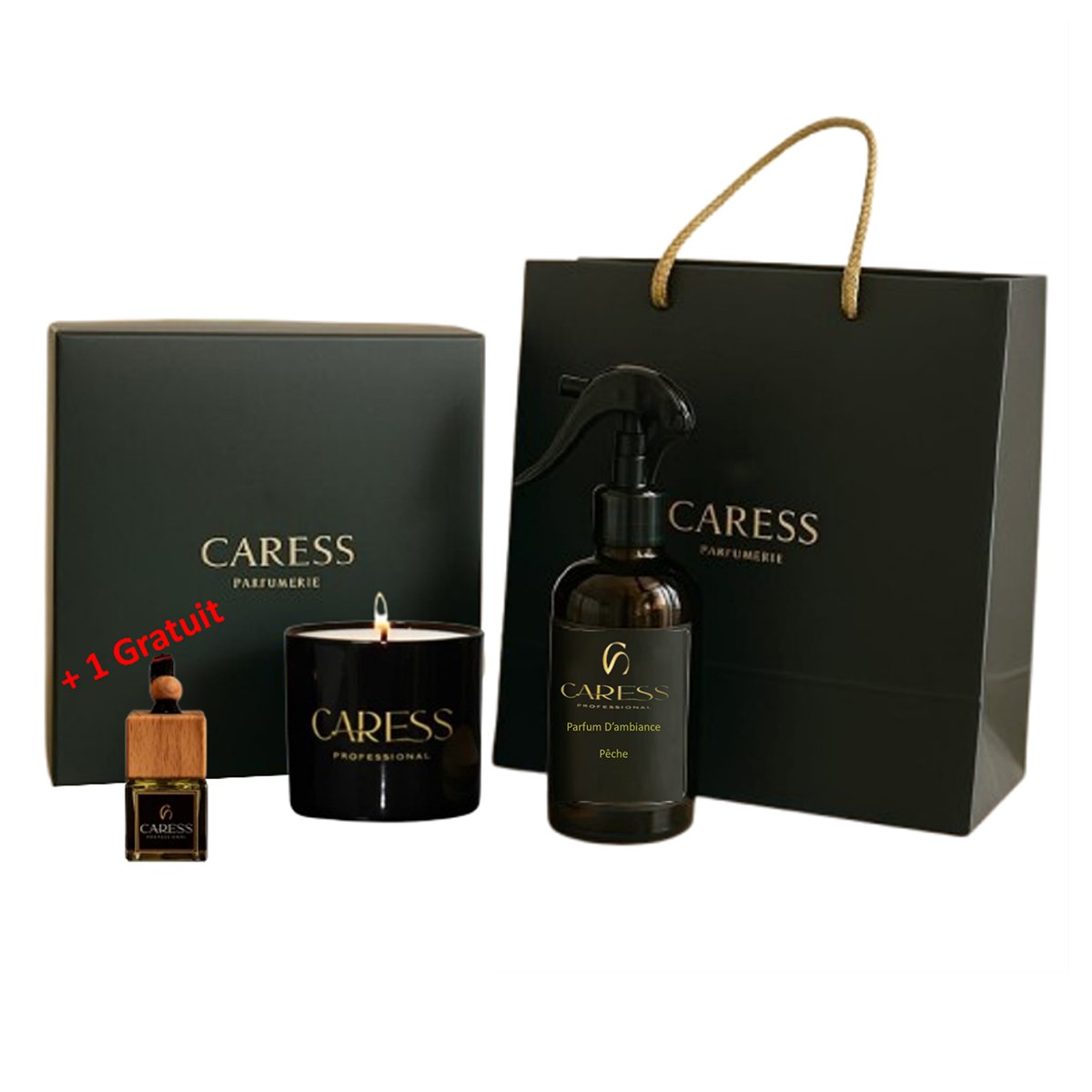 CPW 6831 Pack Maison zen 2 Pièces + 1 gratuit de Caresse Professional Sublime Pêche! 100% fabrication artisanale – Image 1