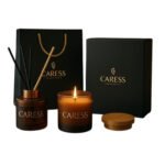 Coffret Double Plaisir parfumée Duo Caress ambiance printanière ! 100% fabrication artisanale senteur Oud