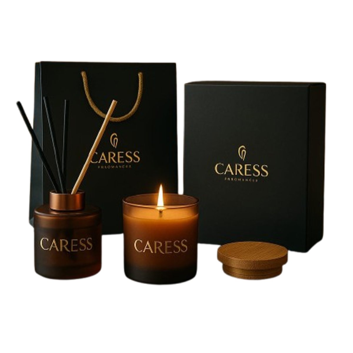 CPW 8812 Coffret Double Plaisir parfumée Duo Caress ambiance printanière ! 100% fabrication artisanale senteur Oud – Image 1