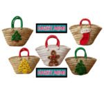 Mini couffin cadeau de Noël haut de gamme motif festif en fibre de palmier fait main FMM 2512 – Image 3