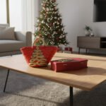 Mini couffin cadeau de Noël haut de gamme motif festif en fibre de palmier fait main – Image 2